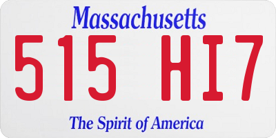 MA license plate 515HI7