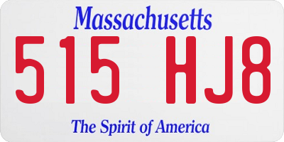 MA license plate 515HJ8