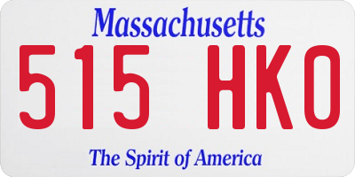 MA license plate 515HK0