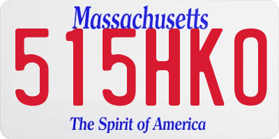 MA license plate 515HKO