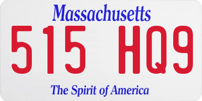 MA license plate 515HQ9