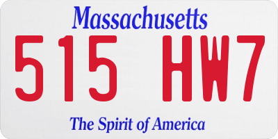 MA license plate 515HW7