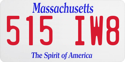 MA license plate 515IW8