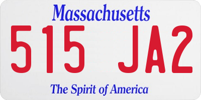 MA license plate 515JA2