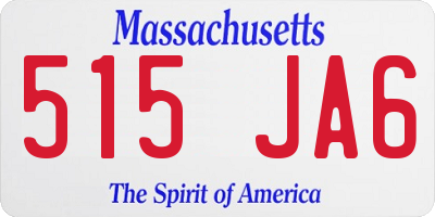 MA license plate 515JA6