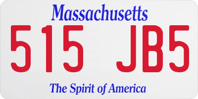 MA license plate 515JB5