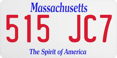 MA license plate 515JC7