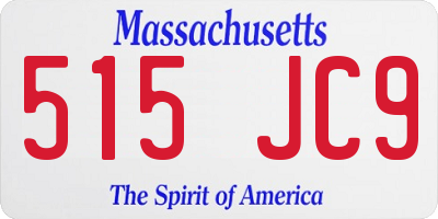 MA license plate 515JC9