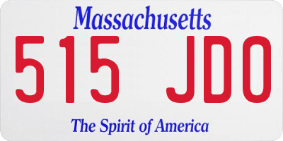 MA license plate 515JD0