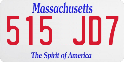 MA license plate 515JD7