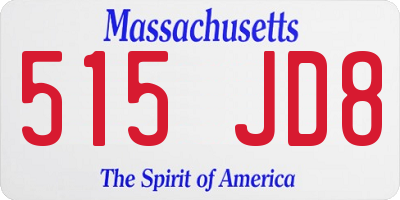 MA license plate 515JD8