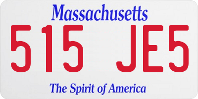 MA license plate 515JE5