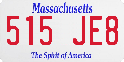 MA license plate 515JE8