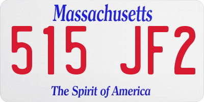 MA license plate 515JF2