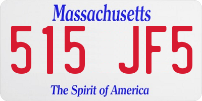 MA license plate 515JF5