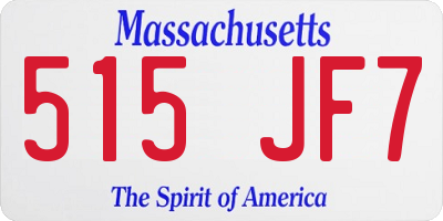 MA license plate 515JF7