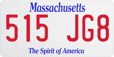 MA license plate 515JG8