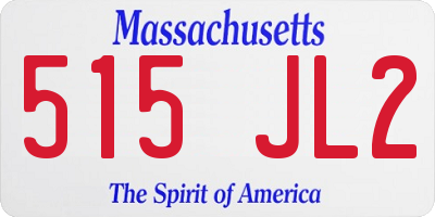 MA license plate 515JL2