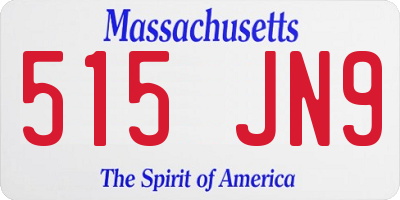 MA license plate 515JN9