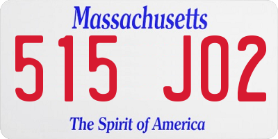 MA license plate 515JO2