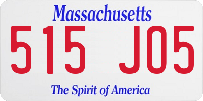 MA license plate 515JO5