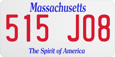 MA license plate 515JO8