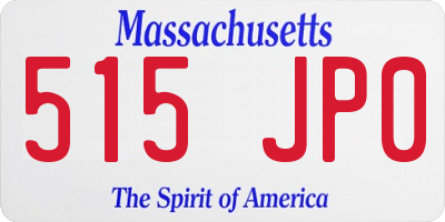 MA license plate 515JP0