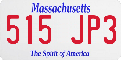 MA license plate 515JP3