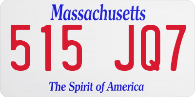 MA license plate 515JQ7