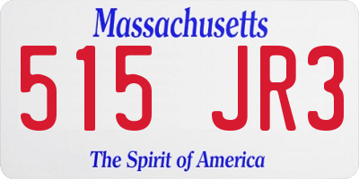 MA license plate 515JR3