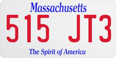 MA license plate 515JT3