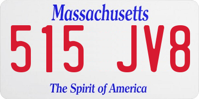 MA license plate 515JV8