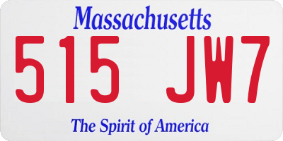 MA license plate 515JW7