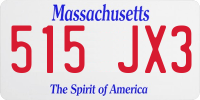 MA license plate 515JX3