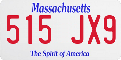 MA license plate 515JX9