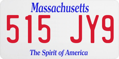 MA license plate 515JY9
