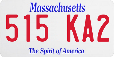 MA license plate 515KA2