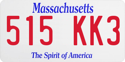 MA license plate 515KK3