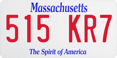 MA license plate 515KR7