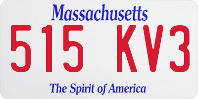 MA license plate 515KV3