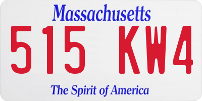 MA license plate 515KW4
