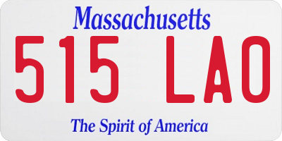 MA license plate 515LA0
