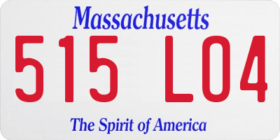 MA license plate 515LO4