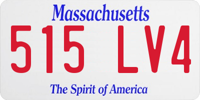 MA license plate 515LV4