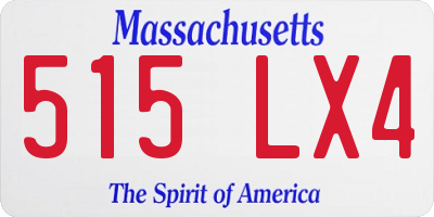 MA license plate 515LX4