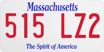 MA license plate 515LZ2