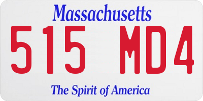 MA license plate 515MD4