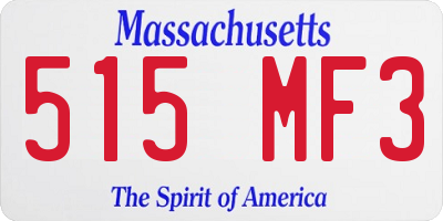 MA license plate 515MF3