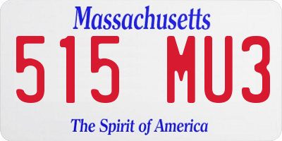 MA license plate 515MU3