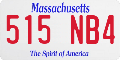 MA license plate 515NB4